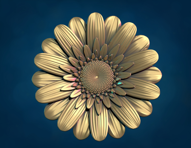 Daisy Flower 3D 打印模型 .c4d .max .obj .3ds .fbx .stl .blend 