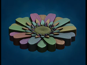 Daisy Flower 3D Print Model