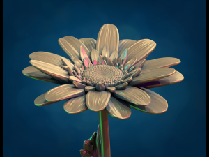 Daisy flower sculpture 3D Print Model
