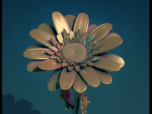 Daisy flower sculpture 3D Baskı Modeli