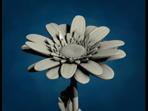 Daisy flower sculpture 3D Baskı Modeli