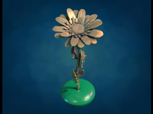 Daisy flower sculpture 3D Baskı Modeli