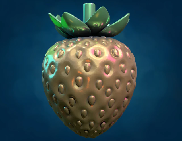 Strawberry 3D Print Model .c4d .max .obj .3ds .fbx .stl .blend 