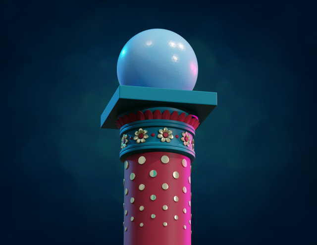 Pillar Column 3D Baskı Modeli .c4d .max .obj .3ds .fbx .stl .blend 