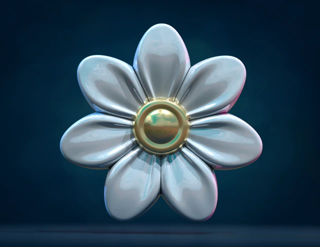 Simple Flower 3D Print Model .c4d .max .obj .3ds .fbx .stl .blend 