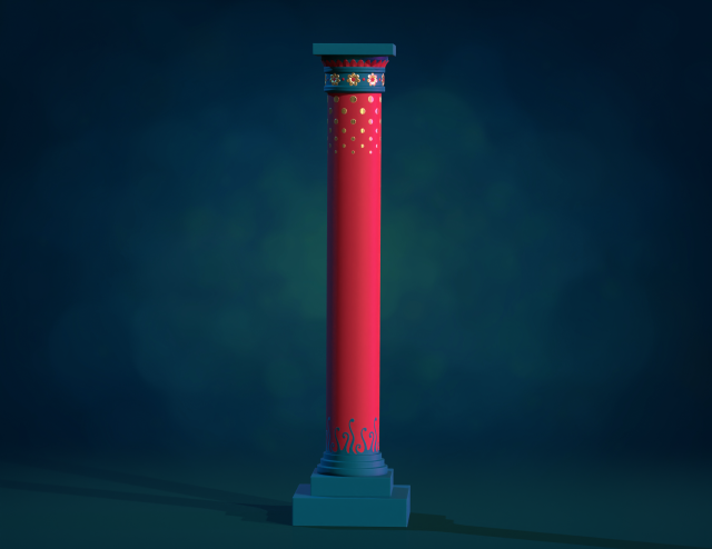 Pillar Column textured 3D Print Model .c4d .max .obj .3ds .fbx .stl .blend 