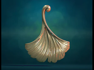 daun ginkgo Model Cetak 3D