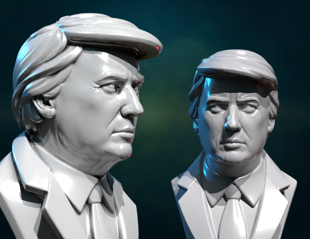 Donald Trump Bust Model do druku 3D .c4d .max .obj .3ds .fbx .stl .blend 