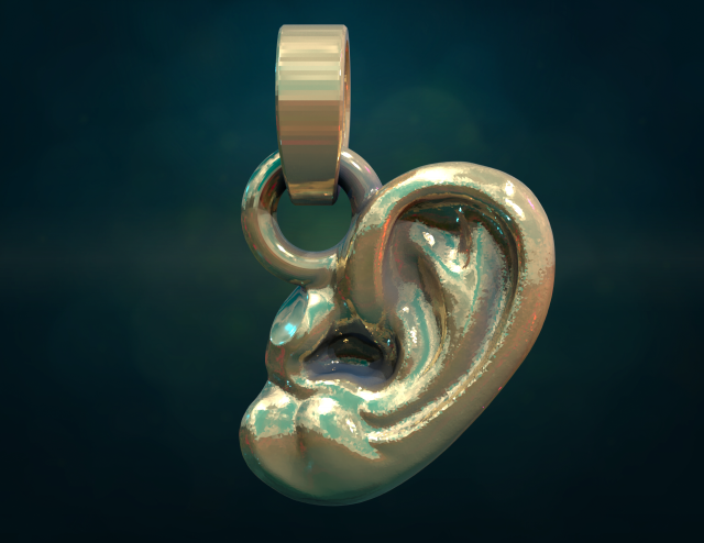 Ear pendant Modello di stampa 3D .c4d .max .obj .3ds .fbx .stl .blend 