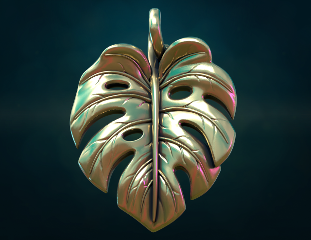 Monstera Pendant 3D 打印模型 .c4d .max .obj .3ds .fbx .stl .blend 