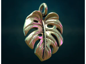 Monstera Pendant 3D Print Model