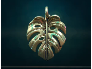 Monstera Pendant 3D Print Model