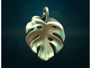Monstera Pendant 3D Print Model