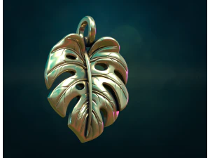 Monstera Pendant 3D Print Model