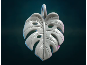 Monstera Pendant 3D Print Model