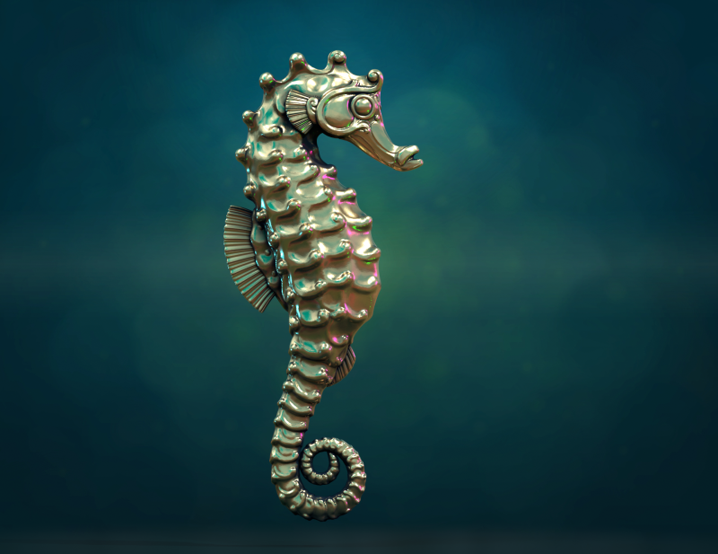 Seahorse Modello di stampa 3D .c4d .max .obj .3ds .fbx .stl .blend 