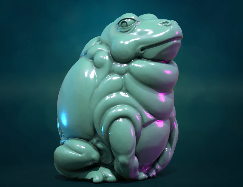 Fat Toad Frog 3D Print Model .c4d .max .obj .3ds .fbx .stl .blend 
