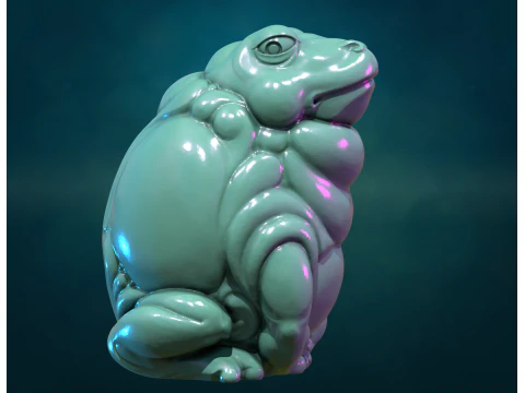 Fat Toad Frog 3D Print Model
