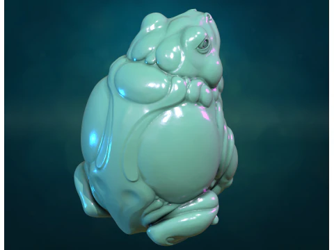 Fat Toad Frog 3D Print Model