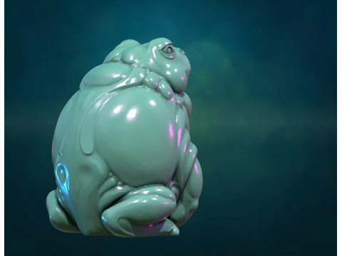 Fat Toad Frog 3D Принт Модель