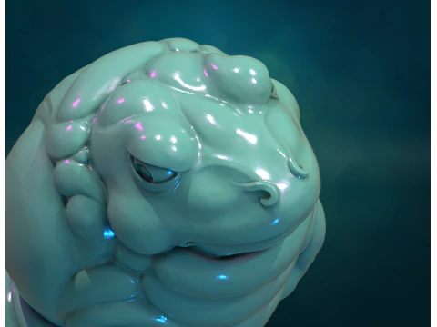 Fat Toad Frog 3D Print Model