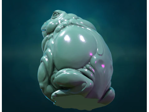 Fat Toad Frog 3D Print Model