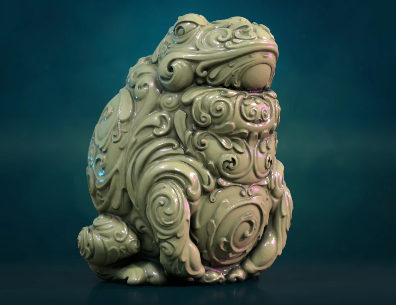 Ornate Toad Frog 3D Print Model .c4d .max .obj .3ds .fbx .stl .blend 