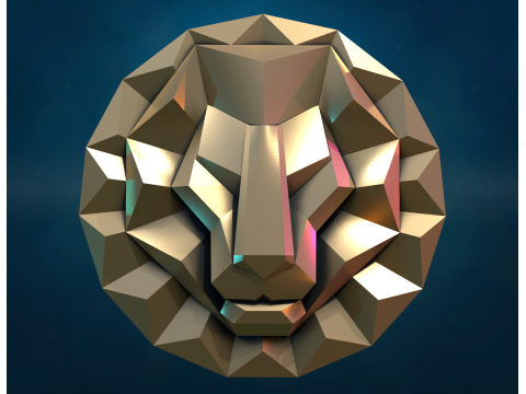 Lion Leo head 3D प्रिंट मॉडल