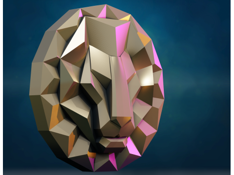 Lion Leo head Modèles 3D en vedette