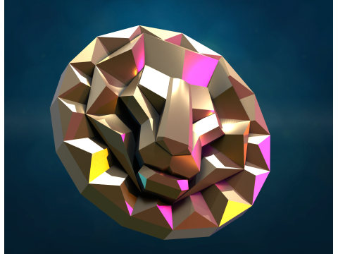 Lion Leo head Modèles 3D en vedette