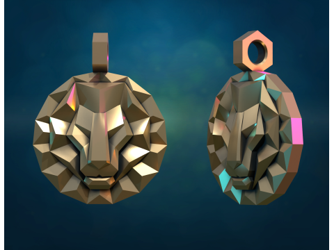 Lion Leo head Modèles 3D en vedette