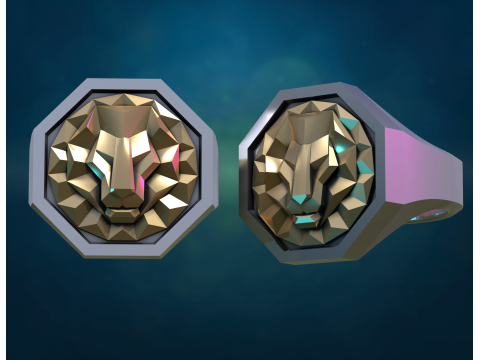 Lion Leo Ring 3D Print Model