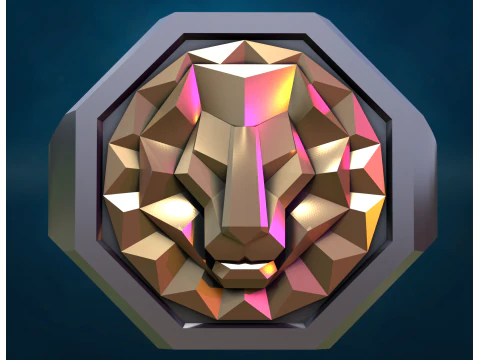 Lion Leo Ring 3D Print Model