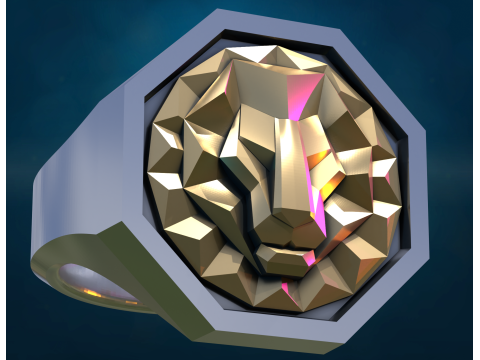 Lion Leo Ring 3D Print Model