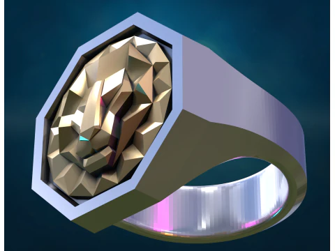 Lion Leo Ring 3D Print Model