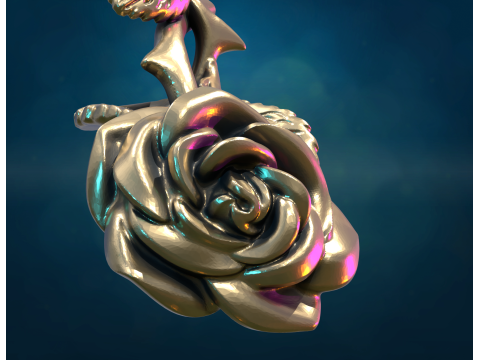 Rose flower pendant Modèles 3D en vedette