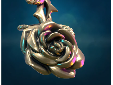 Rose flower pendant 3D Print Model