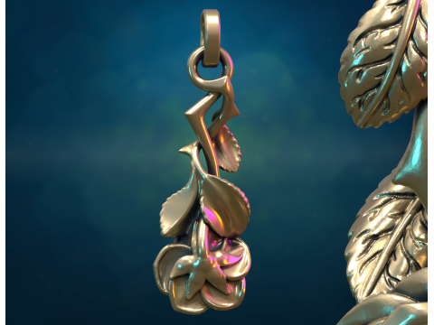 Rose flower pendant Modèles 3D en vedette