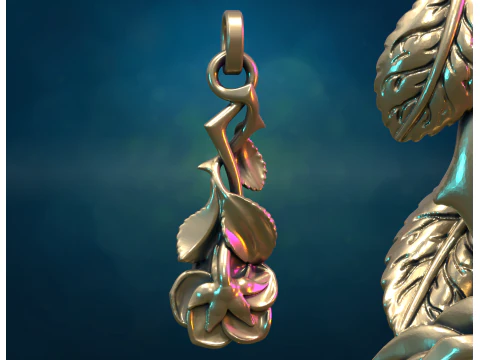 Rose flower pendant 3D Print Model