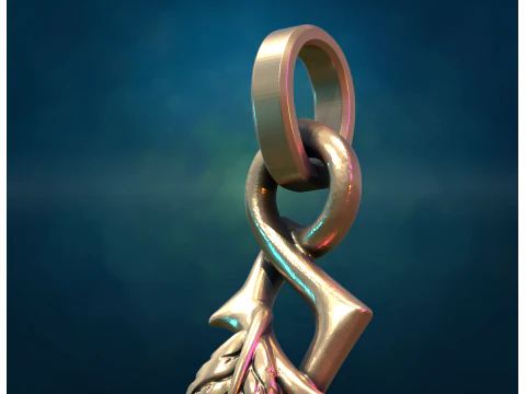 Rose flower pendant 3D Print Model