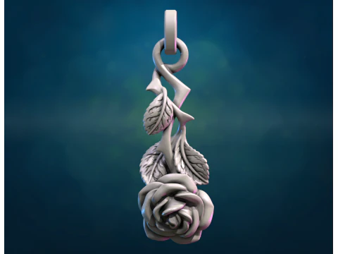 Rose flower pendant 3D Print Model