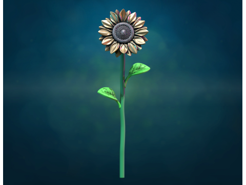 Sun Flower sculpture Model Cetak 3D