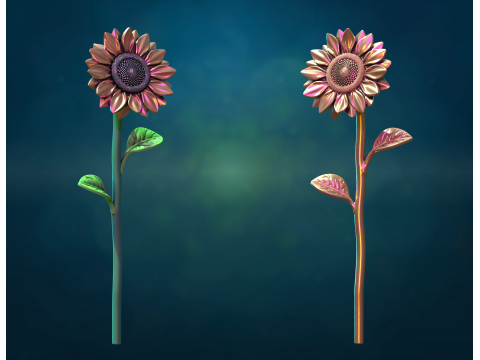 Sun Flower sculpture Model Cetak 3D