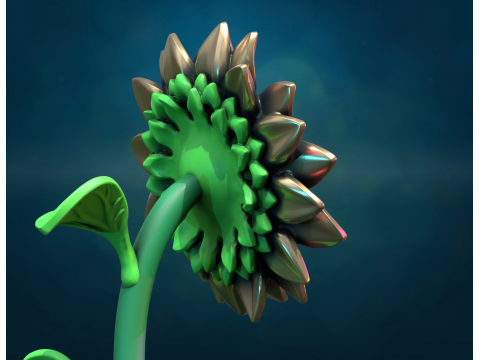 Sun Flower sculpture Model Cetak 3D