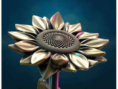 Sun Flower sculpture Model Cetak 3D