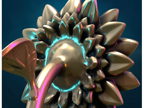 Sun Flower sculpture Model Cetak 3D