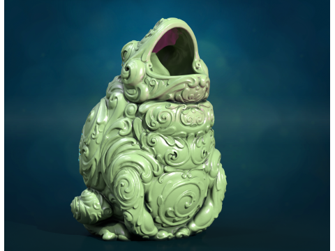 Ornate Toad Frog opened 3D Baskı Modeli