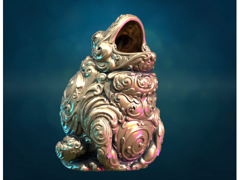 Ornate Toad Frog opened 3D Baskı Modeli