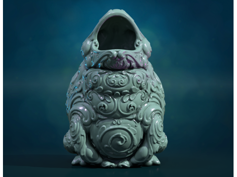 Ornate Toad Frog opened 3D Baskı Modeli