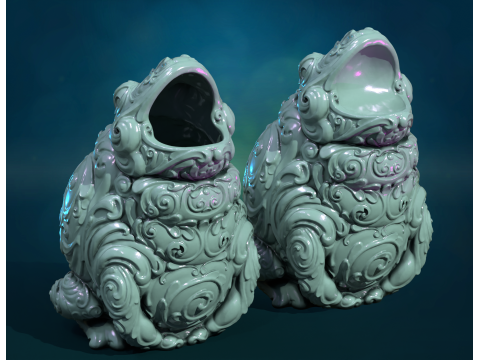 Ornate Toad Frog opened 3D Baskı Modeli